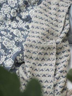 Ib Laursen plaid creme/blåt mønster | 65008-13