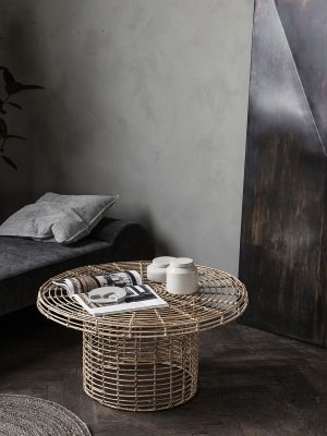 "Coffee table in rattan for a natural and light look""Maak schoon met een droge doek""Size: h: 39.5 cm