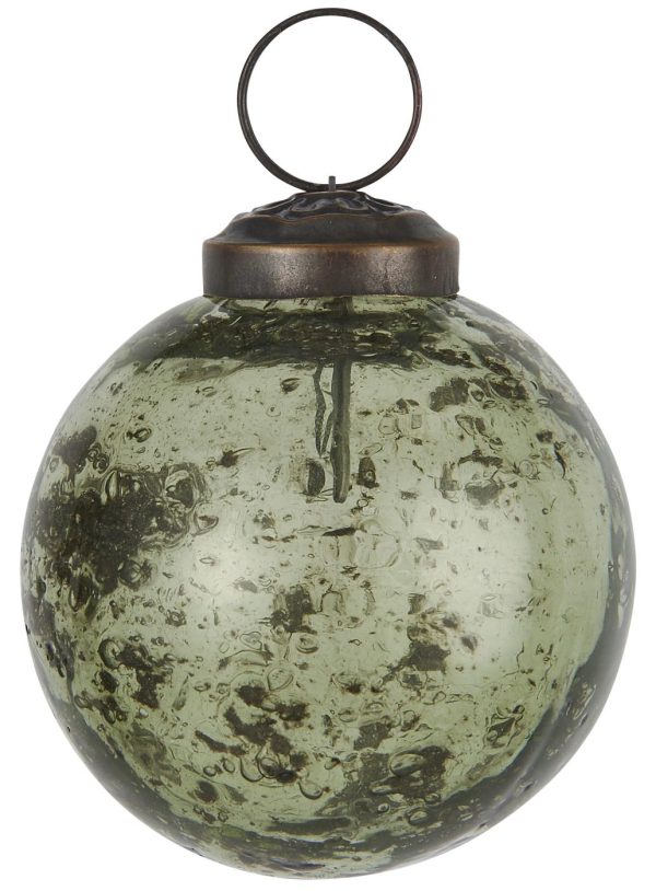 Ib Laursen Julekugle pebbled glas mosgrøn 8641-41
