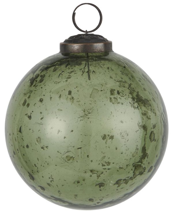 Ib Laursen Julekugle pebbled glas mosgrøn 8643-41