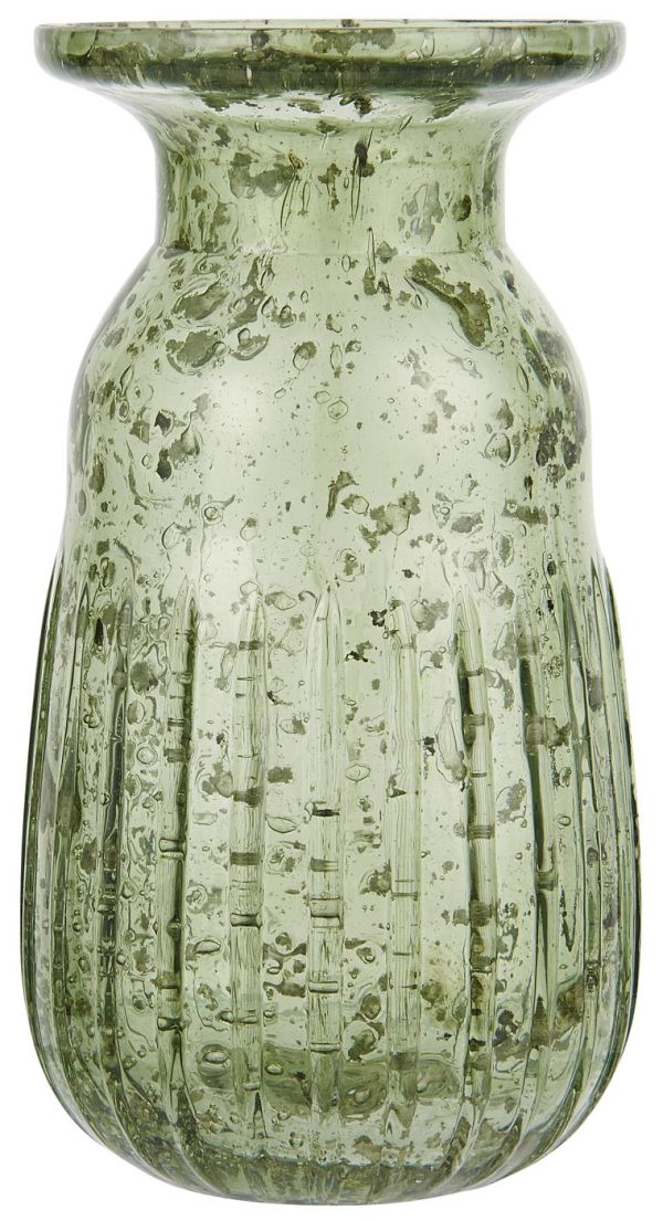 Ib Laursen Hyacintvase pebbled glas mosgrøn 8645-41