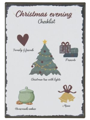 Metalskilt Christmas evening Checklist