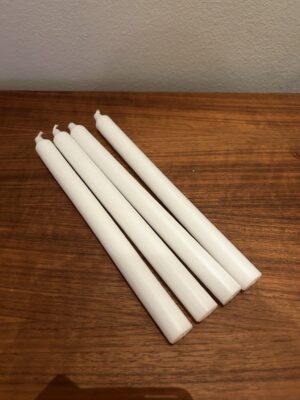 Kronelys hvid rustik H29 cm 2stk