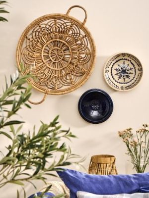 Ib Laursen Bordfad m/greb rattan Ø66cm