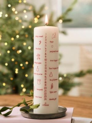 Ib Laursen kalenderlys m/tekst 20 cm