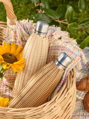 Ib Laursen Termoflaske polyrattan håndflettet 500ml