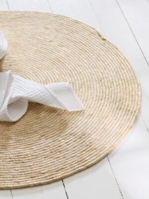 Ib Laursen Gulvmåtte rund hvid majs