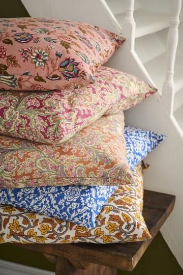 Ib Laursen Pudebetræk hvid m/grå/gule/orange vinranker - Billede 2