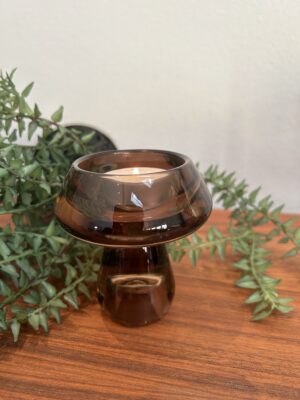 Speedtsberg Fyrfadstage rund brunt glas