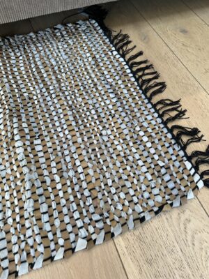 Speedtsberg Tæppe 60x90cm læder sort/hvid/natur