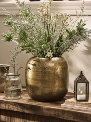 Ib Laursen Krukke m/hamret mønster aluminium