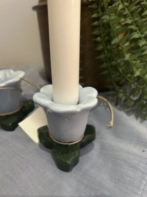 Ib Laursen Stage t/kronelys keramik lyseblå