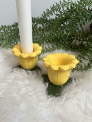 Ib Laursen Stage t/kronelys keramik gul